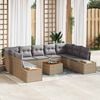 vidaXL Tuinbankenset met kussen 5 pcs Beige en Licht Grijs Polyrattan