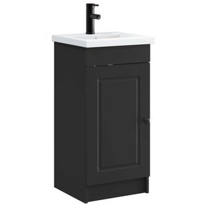 vidaXL Badkamermeubel met Wasbak Zwart 42 x 40 x 84,5 cm Bewerkt hout