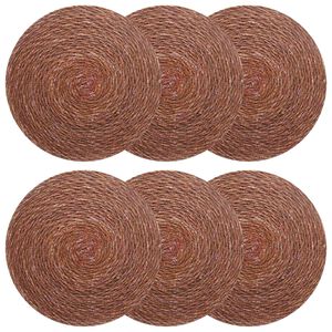 vidaXL Zeegroene placemats 6 st Bruin 100% Zeegras