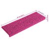 vidaXL Trapmatten 30 st 65x21x4 cm Roze Rechthoekige Rand