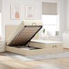 vidaXL Ottoman bed met matrassen en LED's 180x200cm stof cr&egrave;mekleurig