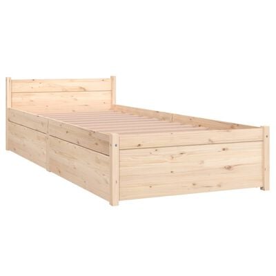 vidaXL Bedframe met lades 75x190 cm