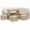 vidaXL Tuin Sofa Set 9 st 8-Aantal zitplaatsen Beige en Cr&egrave;me