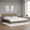 vidaXL Bed "Viana" met matras kunstleer cappuccinokleurig 200x200 cm