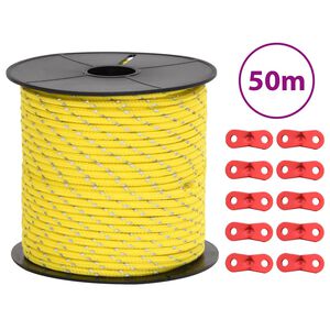 vidaXL Tentscheerlijn met reflecterende strips en spanners 50 m 4 mm