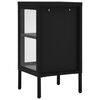 vidaXL Dressoir 38x35x70 cm staal en glas zwart