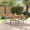 vidaXL Tuin Eetset 5 pcs Grijs en bruin Staal en massief acaciahout