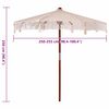 vidaXL Macram&eacute; Parasol Cr&egrave;me 252,5 x 252,5 x 260 cm Katoen en Teakhout