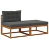 vidaXL Sectie Sofa Eenheden met kussen 2 Stuk Naturel