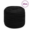 vidaXL Werktouw 6 mm 25 m polyester zwart