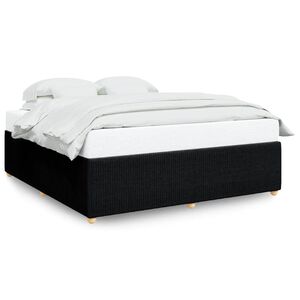 vidaXL Bedframe zonder matras stof zwart 200x200 cm