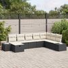 vidaXL Tuin Sofa Set met kussen 8 pcs Zwart Poly riet