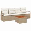 vidaXL Tuinbankenset 5 st Beige en Cr&egrave;me poly rattan