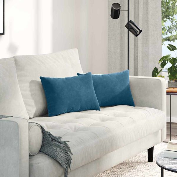 vidaXL Sofa Kussens 2 stuks Blauw 50 x 30 cm Cordstof