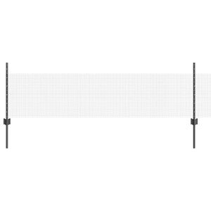 vidaXL gelast draadhek met palen 100 x 0,5 m PVC-Coated Staal Grijs