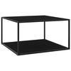 vidaXL Salontafel met zwart glas 90x90x50 cm zwart