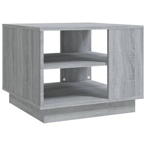 vidaXL Salontafel 55x55x43 cm bewerkt hout grijs sonoma eikenkleurig
