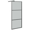 vidaXL Inloopdouchewand 80x195 cm donker ESG-glas zwart