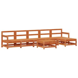 vidaXL Tuin loungeset 6 pcs Wasbruin Massief grenenhout