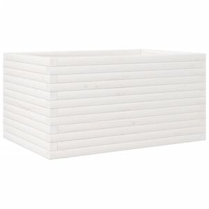 vidaXL Plantenbak 90x60x45,5 cm massief grenenhout wit