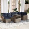 vidaXL 8-delige Loungeset met kussens poly rattan acacia grijs