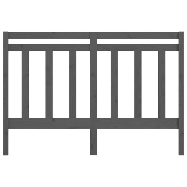 vidaXL Hoofdbord 126x4x100 cm massief grenenhout grijs