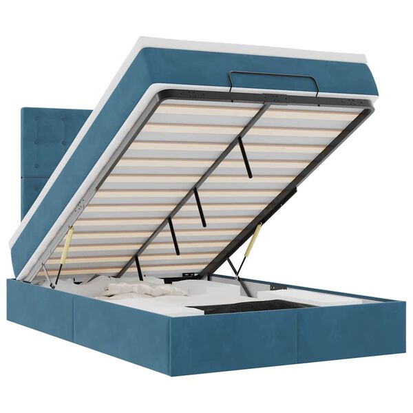 vidaXL Ottoman bed met matrassen en LED's 120x190cm fluweel