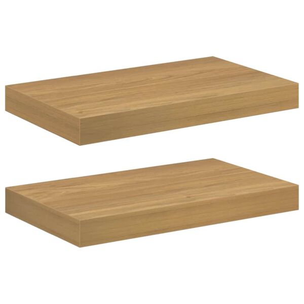 vidaXL Wandplank met opslag 2 pcs Bruin 40 x 23,5 x 4 cm Bewerkt hout