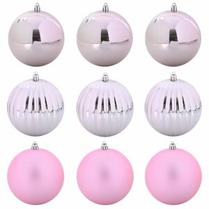vidaXL Kerstbal Set XL 9 st Roze &Oslash; 15 cm Kunststof