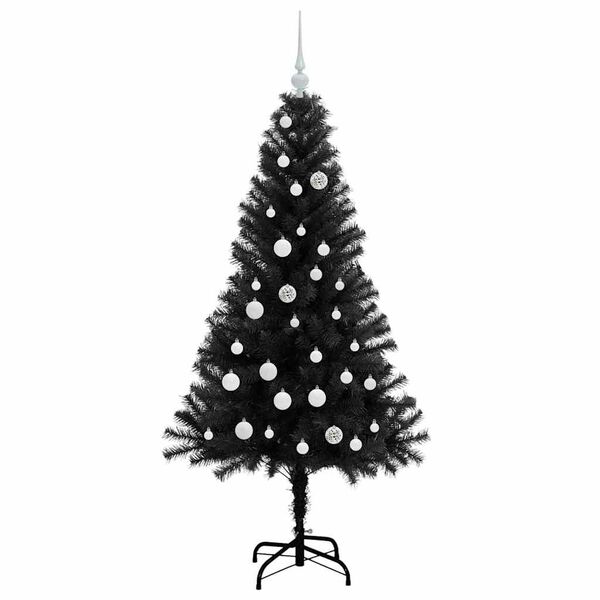 vidaXL Kerstboom met 150 LED met standaard Zwart 150 cm PVC