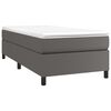 vidaXL Boxspring bed kunstleer grijs 90x190 cm
