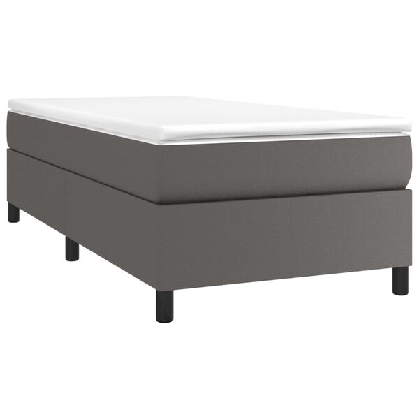vidaXL Boxspring bed kunstleer grijs 90x190 cm