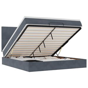 vidaXL Ottoman bed met matrassen en LED's 160x200cm fluweel