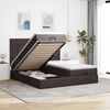 vidaXL Ottoman bed met matrassen en LED's 180x200cm stof donkerbruin