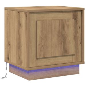 vidaXL Nachtkastje Artisan Eiken 44 x 34,5 x 45 cm Bewerkt hout