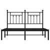 vidaXL Bedframe met hoofdbord metaal zwart 150x200 cm