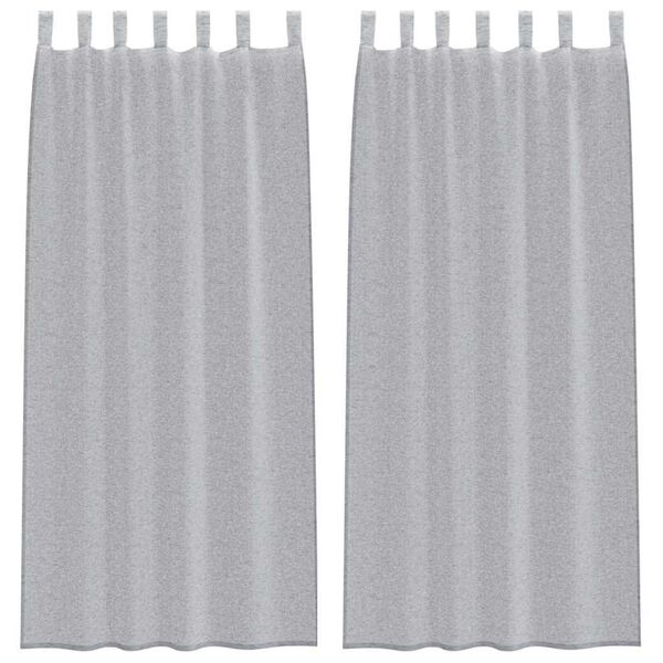 vidaXL Voile Gordijn 2 pcs Donkergrijs 225 x 140 cm Polyester