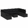 vidaXL Tuin Sofa Set met kussen 10 pcs Zwart poly rattan