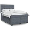 vidaXL Boxspring met matras fluweel donkergrijs 140x200 cm