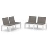 vidaXL Loungebanken 2 st met kussens kunststof wit