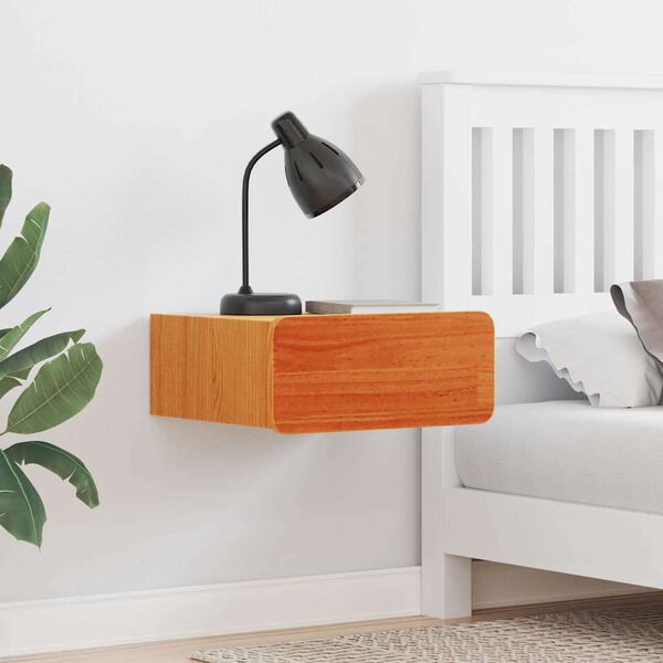 vidaXL Nachtkastje 2 pcs Wasbruin 39 x 34 x 16,5 cm Massief grenenhout