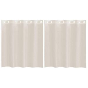 vidaXL Gordijnen voile met doorvoertules 2 st 140x140 cm cr&egrave;mekleurig