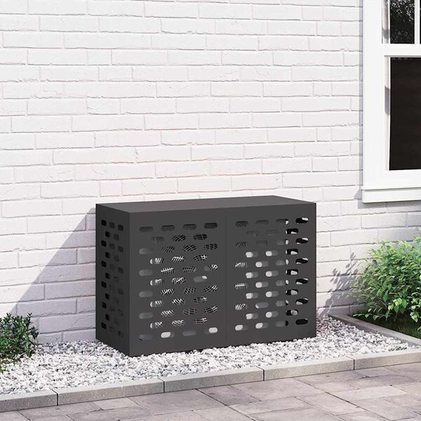 vidaXL Airconditioner hoes Zwart 90 x 40 x 60 cm Staal