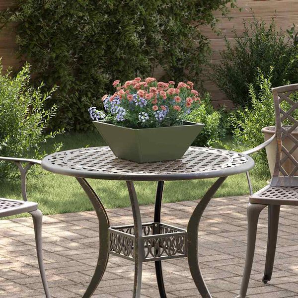 vidaXL Tuin Bloempot Olijf Groen 35 x 35 x 15 cm Koudgewalst staal