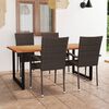 vidaXL 5-delige Tuinset poly rattan bruin