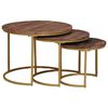 vidaXL Nest Koffietafels 3 st Donkerbruin 60 x 60 x 45 cm