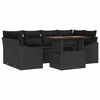 vidaXL Tuin Eetset met kussen 7 pcs Zwart en Bruin