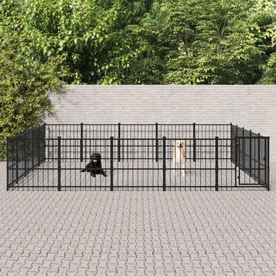 vidaXL Hondenkennel voor buiten 23,52 m² staal