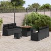 vidaXL Tuin Sofa Set met kussen met opslag met kussen 9 pcs Zwart