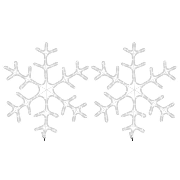 vidaXL Kerstfiguur sneeuwvlok met LED's 2 st 59x59 cm warmwit